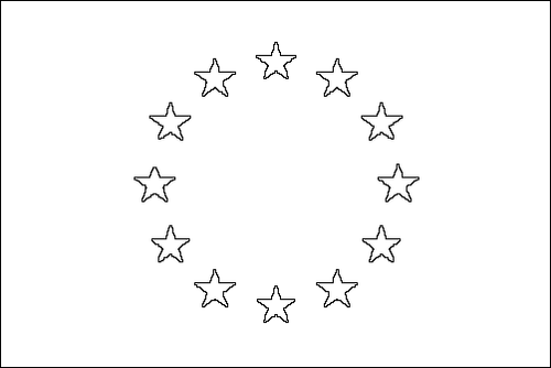 Contour du drapeau Union européenne (UE) à colorier