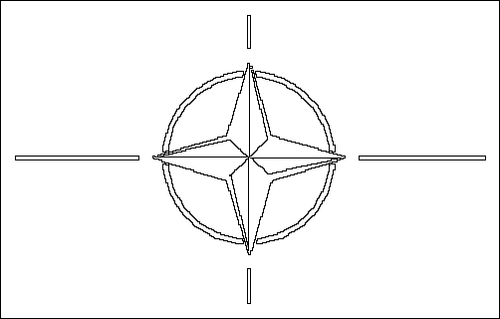 Contour du drapeau OTAN (Organisation du Traité de l'Atlantique Nord) à colorier