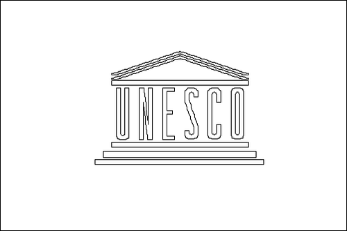 Contour du drapeau UNESCO à colorier