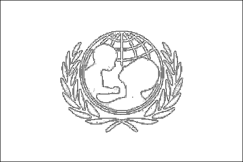 Contour du drapeau UNICEF à colorier