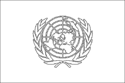 Contour du drapeau Nations unies (ONU) à colorier