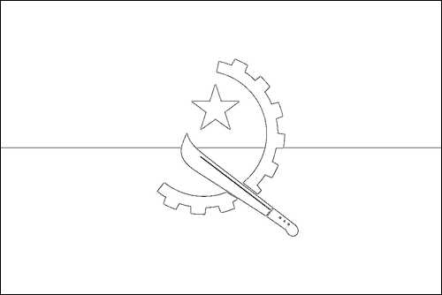 Contour du drapeau Angola à colorier