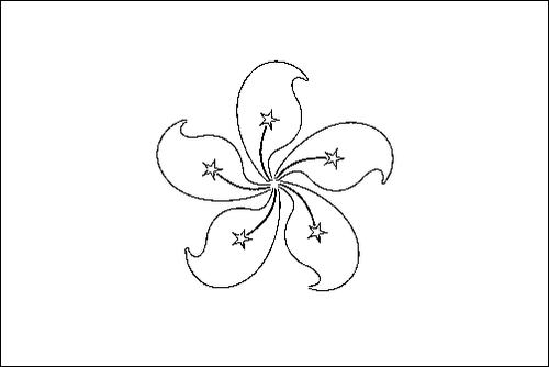Contour du drapeau Hong Kong à colorier