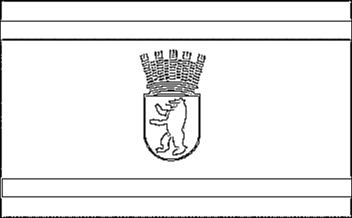 Contour du drapeau Berlin-Est (Ost-Berlin) à colorier