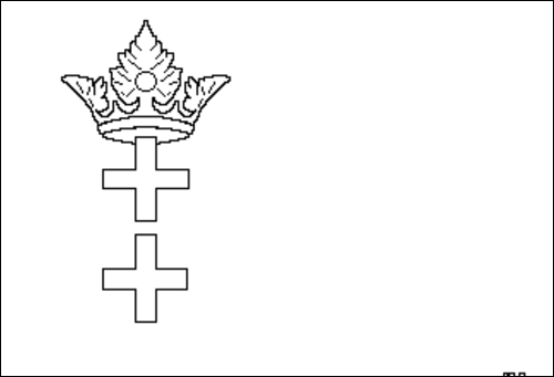 Contour du drapeau Gdansk (ville libre de Gdansk) à colorier