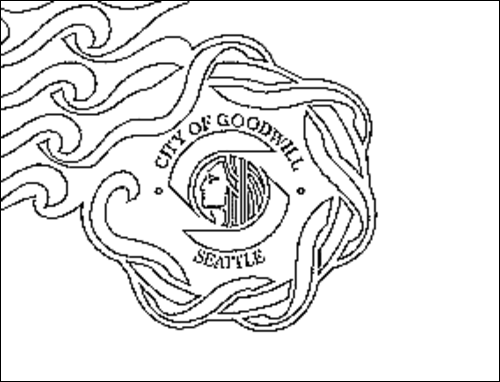 Contour du drapeau Seattle à colorier