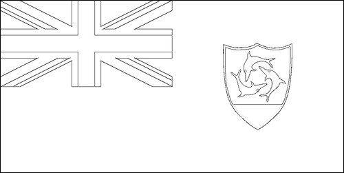 Contour du drapeau Anguilla à colorier