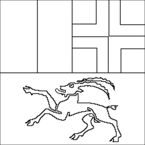 Contour du drapeau Grisons / Grischun à colorier