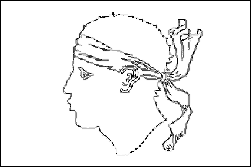 Contour du drapeau Corse à colorier