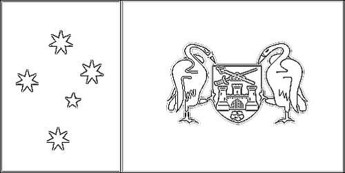 Contour du drapeau Territoire de la capitale australienne (Australian Capital Territory) à colorier