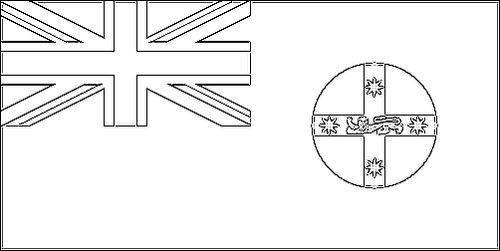 Contour du drapeau Nouvelle-Galles du Sud (New South Wales) à colorier
