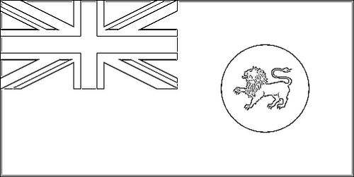 Contour du drapeau Tasmanie à colorier