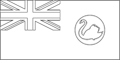 Contour du drapeau Australie occidentale (Western Australia) à colorier