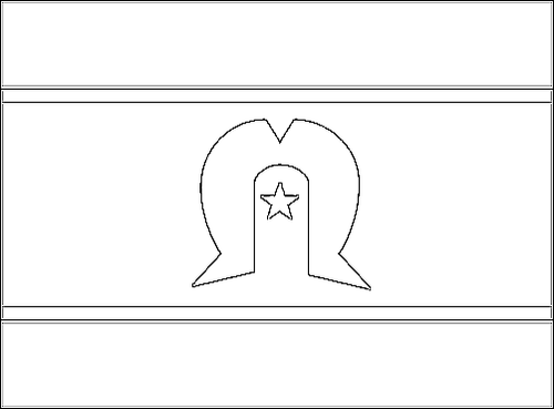 Contour du drapeau Îles du détroit de Torres à colorier
