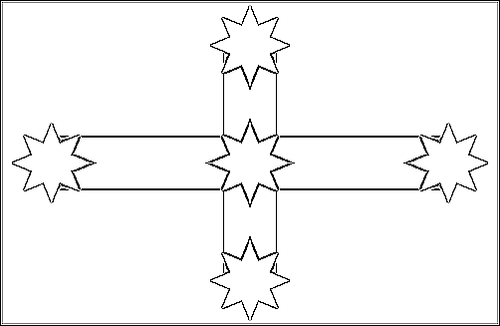 Contour du drapeau Stockade Eureka à colorier