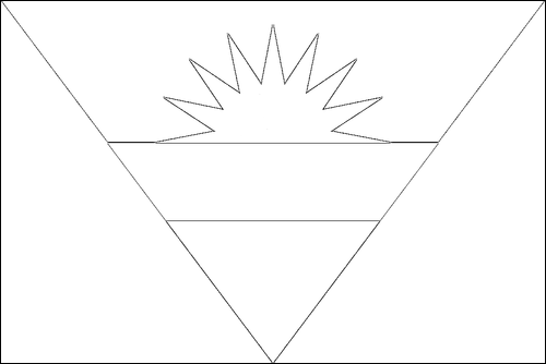 Contour du drapeau Antigua et Barbuda à colorier