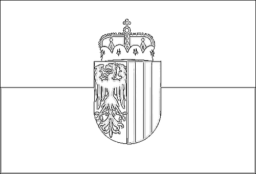 Contour du drapeau Haute-Autriche (drapeau de service) à colorier