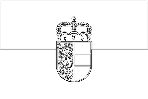 Contour du drapeau Salzbourg (drapeau de service) à colorier