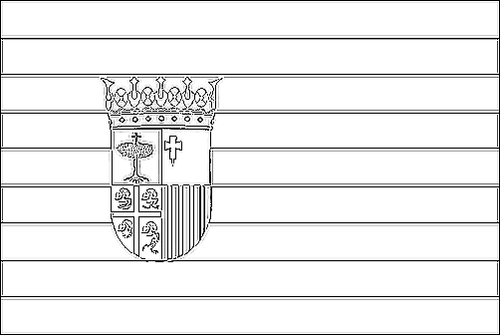 Contour du drapeau Aragon à colorier