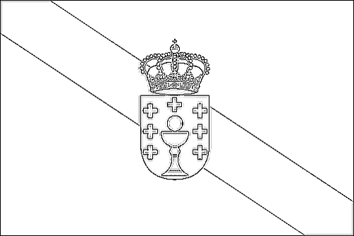 Contour du drapeau Galice à colorier