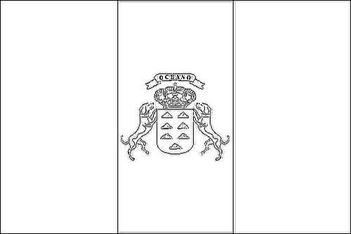 Contour du drapeau Îles Canaries à colorier