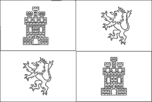 Contour du drapeau Castille-León à colorier