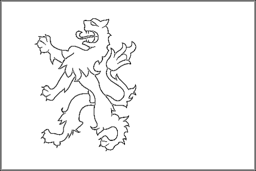 Contour du drapeau Hollande méridionale (Zuid-Holland) à colorier