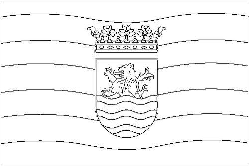 Contour du drapeau Zélande (Seeland) à colorier