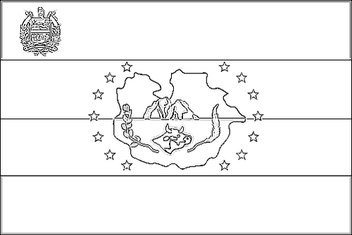 Contour du drapeau Guárico à colorier