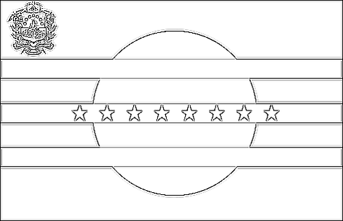 Contour du drapeau Bolívar à colorier