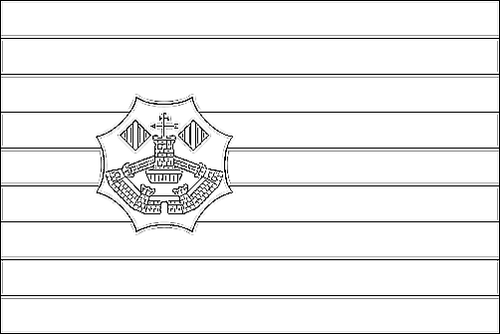 Contour du drapeau Minorque à colorier