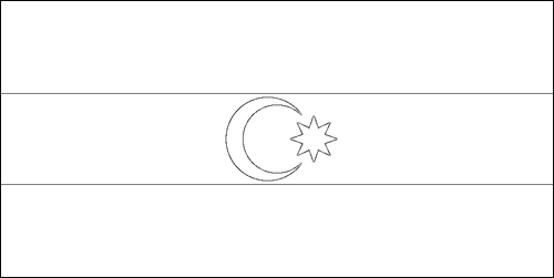 Contour du drapeau Azerbaïdjan à colorier