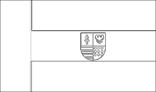 Contour du drapeau Sainte-Croix (Swietokrzyskie) à colorier