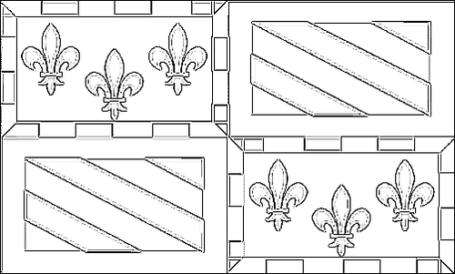 Contour du drapeau Bourgogne à colorier