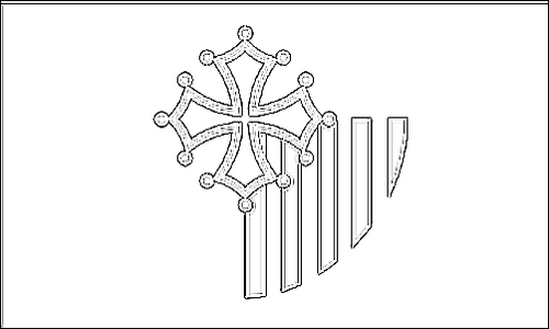 Contour du drapeau Languedoc-Roussillon à colorier