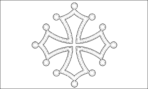 Contour du drapeau Midi-Pyrénées à colorier