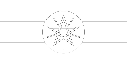 Contour du drapeau Éthiopie à colorier