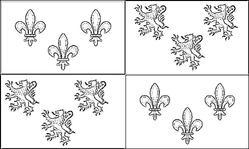 Contour du drapeau Picardie à colorier