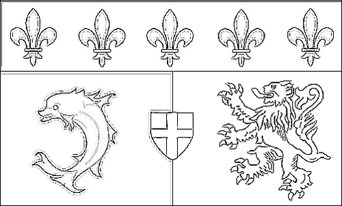 Contour du drapeau Rhône-Alpes à colorier
