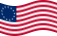 Drapeau Betsy Ross (USA 1777-1795) flottant statique
