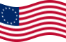 Drapeau Betsy Ross (USA 1777-1795) flottant statique