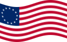 Drapeau Betsy Ross (USA 1777-1795) flottant statique