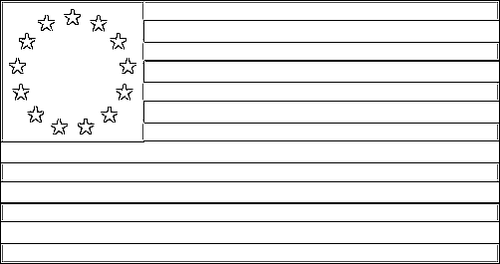 Contour du drapeau États confédérés d'Amérique (Betsy Ross) (1776-1795) à colorier