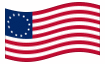 Drapeau animé États confédérés d'Amérique (Betsy Ross) (1776-1795)