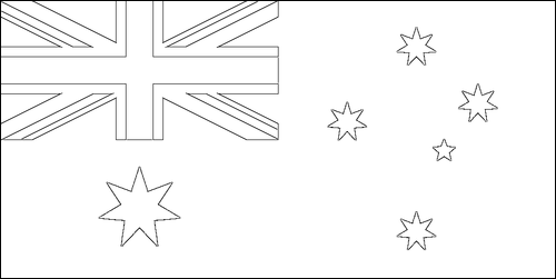 Contour du drapeau Australie à colorier