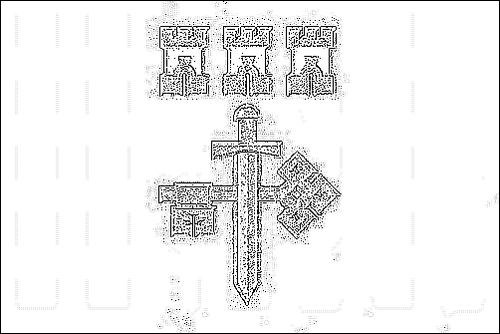 Contour du drapeau Ternopil à colorier
