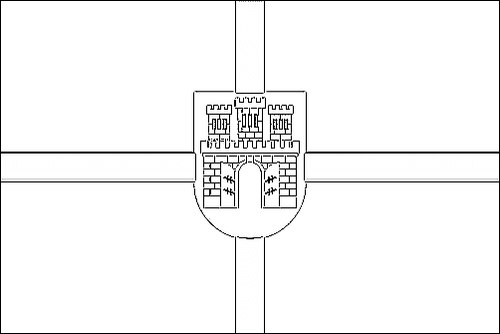 Contour du drapeau Schytomyr à colorier