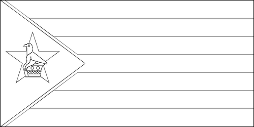 Contour du drapeau Zimbabwe à colorier