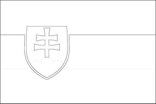 Contour du drapeau Slovaquie à colorier