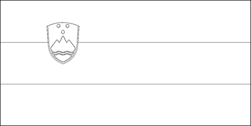 Contour du drapeau Slovénie à colorier